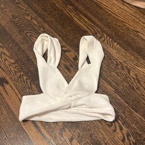 3/$15 Shein White Twist Front Crop Top